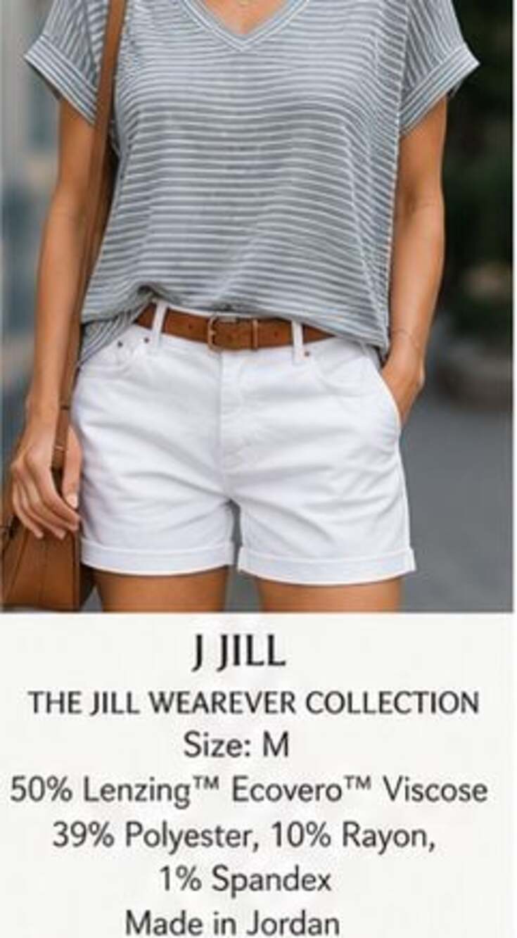 J.Jill Wearever Collection Striped V-Neck Top with Faux Button Back Medium